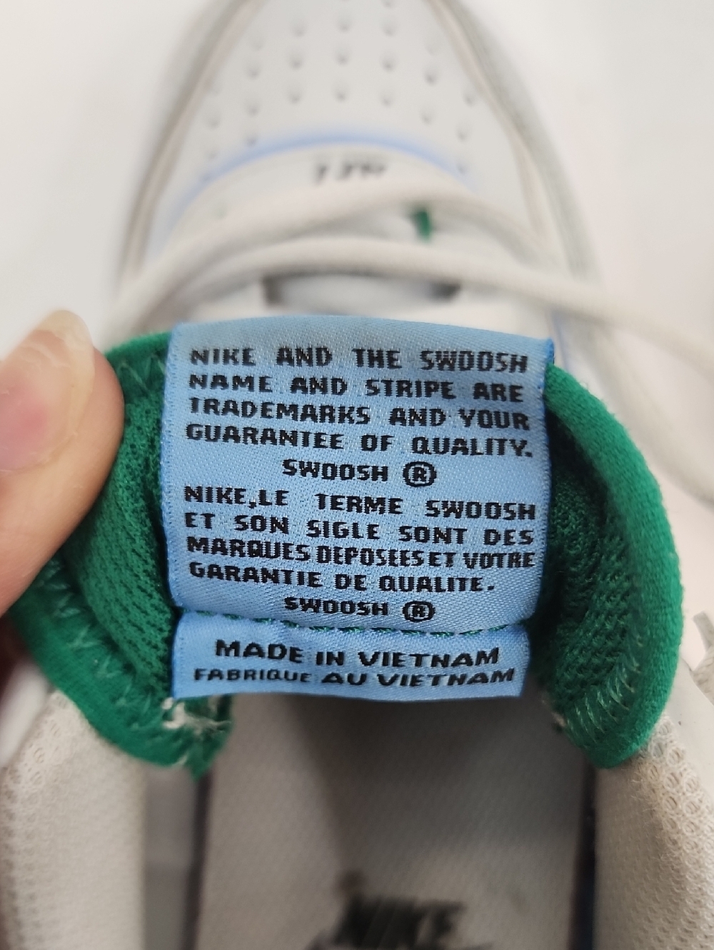 Nike Air Force 1 White Blue Green Low Top Sneakers Shoes Size 7 - Picture 11 of 13